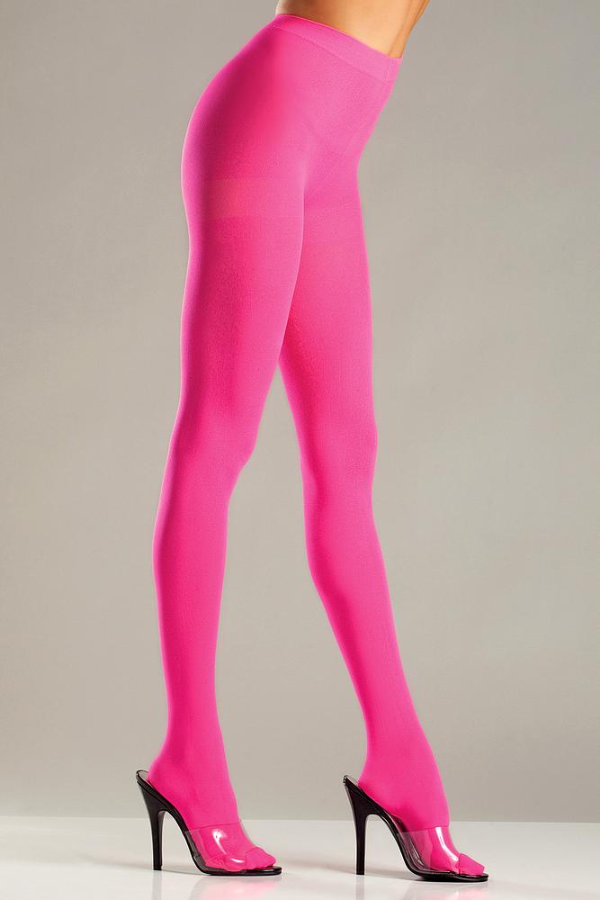 Trendy Hot Pink Opaque Nylon Pantyhose Afashion